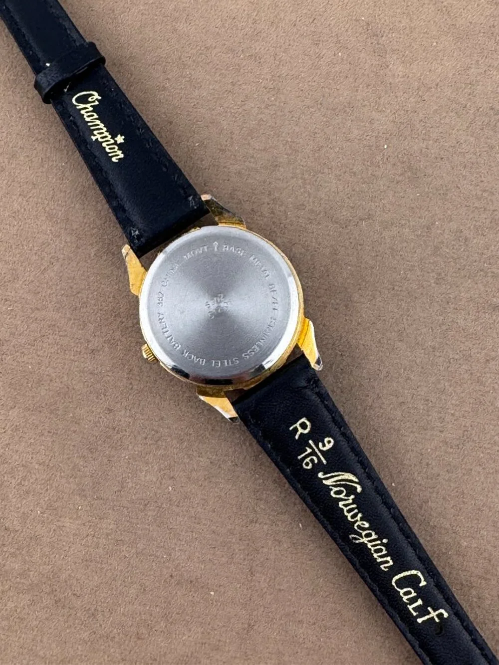 Vintage Moonphase Watch with Date New Black Strap